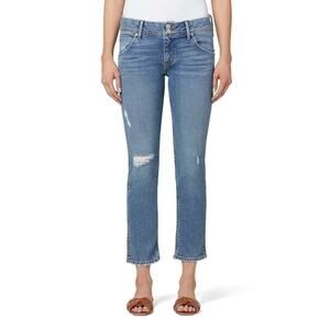 NWT Hudson Blue Denim Melbourne Distressed Collin Mid-Rise Straight-Leg Jean 26
